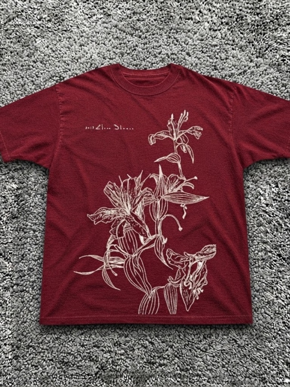 Men's Floral Graphic Tee Red Unisex
